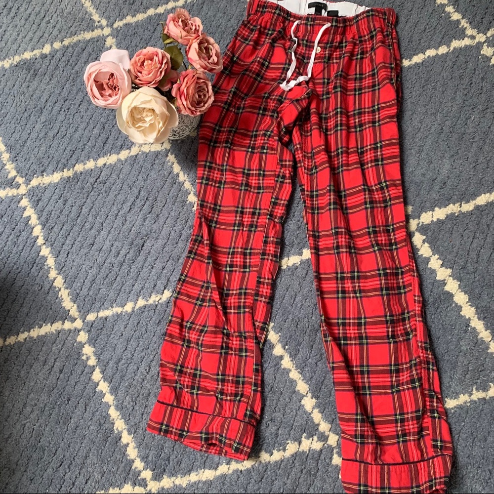 J Crew Red Plaid Flannel Pajama Pants